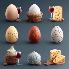 Creative food pairings Easter eggs cheese wine