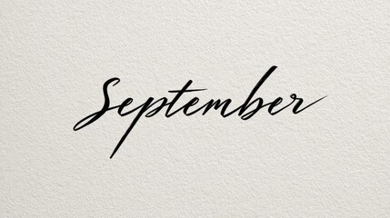 Minimalist continuous line illustration of the word September on a white background