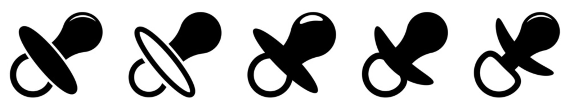 Baby pacifier icon set