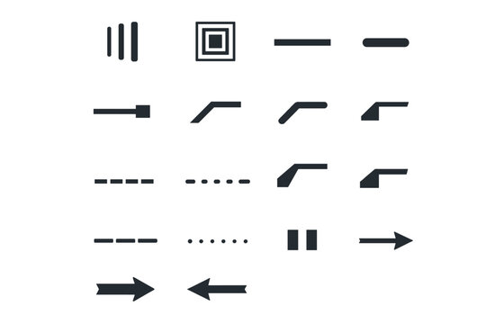 Square icon image dash pattern join arrowhead bevel width simple vector cap