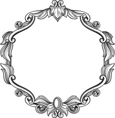 Decorative baroque frame. Picture border vintage engraving