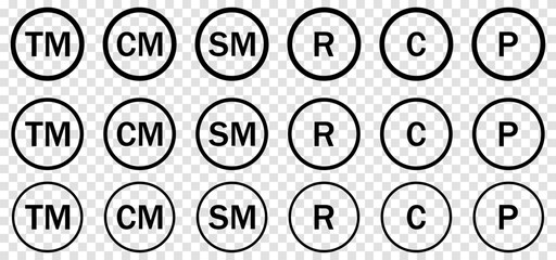 Registered line trademark icons