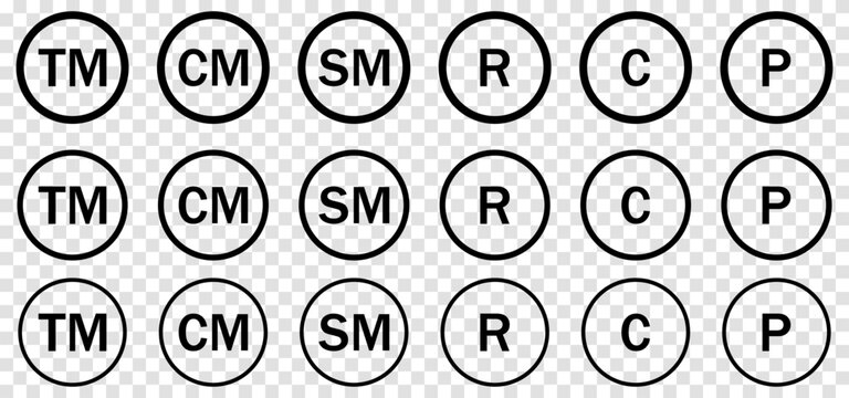 Registered line trademark icons