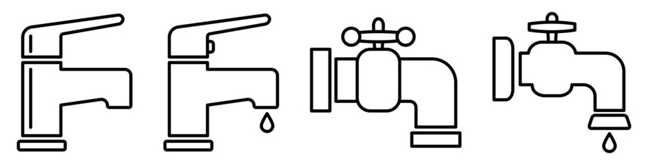 Water tap line icons