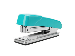A teal stapler on a white background isolated on transparent background