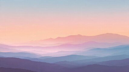 Obraz premium Pastel Mountain Range Landscape