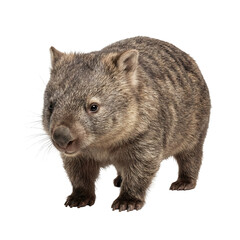 Obraz premium A quokka stands on a transparent background, looking directly at the camera with a friendly expression