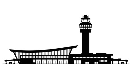 airplane airport vector silhouette