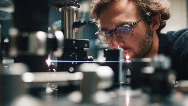 Scientist Focused on Laser Research