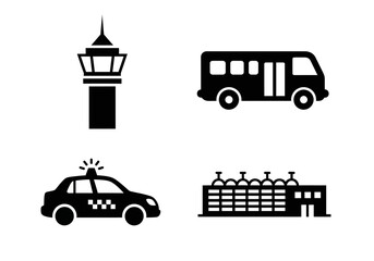 transportation icons set vector
