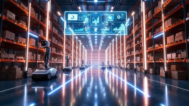 Advanced Storage Facility Featuring Autonomous Vehicles And Holograms