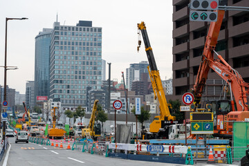 なにわ筋線中之島駅工事現場