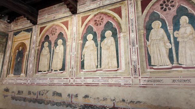Pomposa Abbey, Po Delta, Codigoro, Ferrara, Italy - February 5, 2026 - Views of the historic Romanesque-Byzantine church