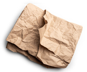 Obraz premium Crumbled brown paper on a plain surface