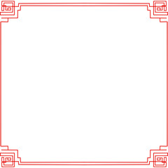 Chinese red geometric border design