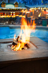 Fire near a cafe at the Christmas market
