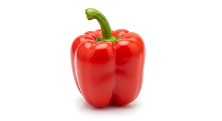 Isolated red bell pepper on white background
