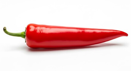 Vibrant Red Chili Pepper on White Background