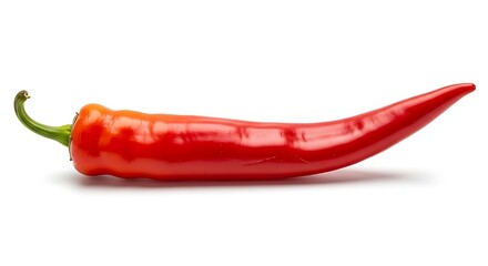 Vibrant Red Chili Pepper on White Background