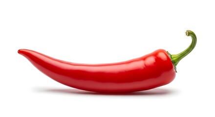 Vibrant Red Chili Pepper on White Background