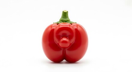 Vibrant Red Pepper on White Background