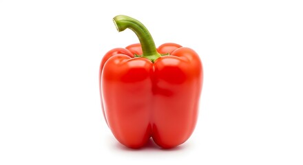 Vibrant Red Bell Pepper on White Background