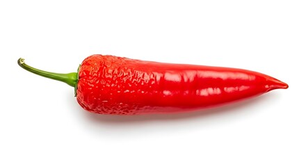 Vibrant Red Chili Pepper on White