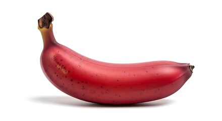 Vibrant Red Banana on White Background