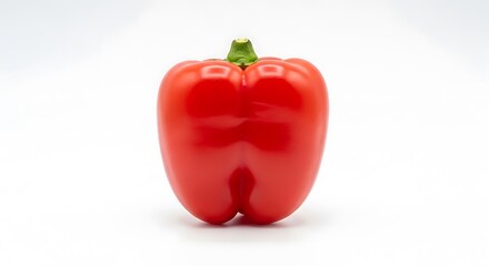Fresh Red Bell Pepper on White Background