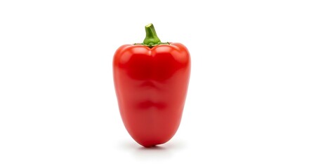 Vibrant Red Bell Pepper on White Background