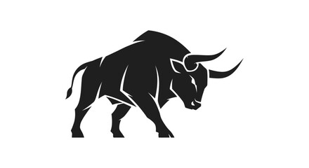 Obraz premium Black silhouette bull graphic