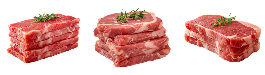 raw meat steak isolated on transparent background