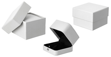 white cardboard gift box and jewelry case, insulated