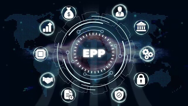 Electronic Payment Processing E P Concept with and Map Background payment gateway online transaction