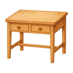 Fototapeta premium PNG Wooden table with two drawers.