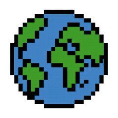 Obraz premium PNG Pixelated Earth digital art
