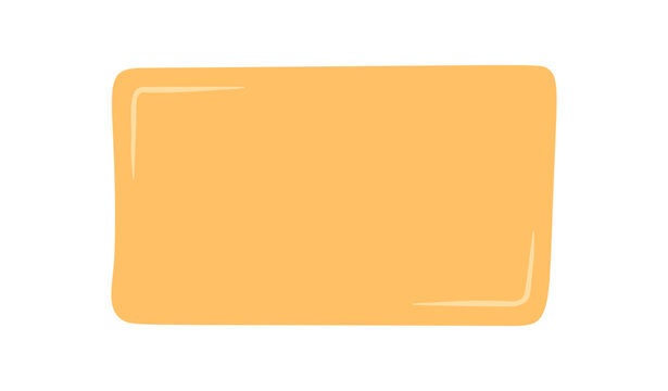 Hand drawn organic rectangle sticker has irregular fluid shape and warm color. Blob patch with blank area serves as background or text element, perfect for modern minimal note or playful label.