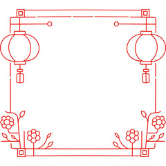 Decorative chinese lantern border
