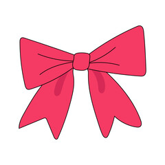 Red ribbon bow vector illustration