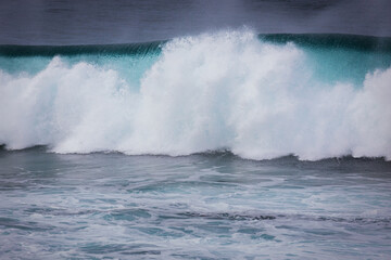 Naklejka premium Ocean wave close up in Guincho beach, Cascais, Portugal