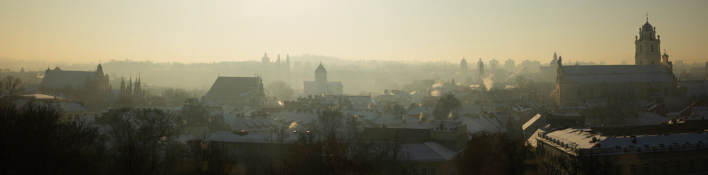 Historic center cityscape Vilnius from Palace of the Grand Dukes. Lithuania