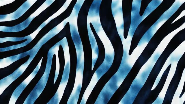 Zebra Pattern with Blue and Black