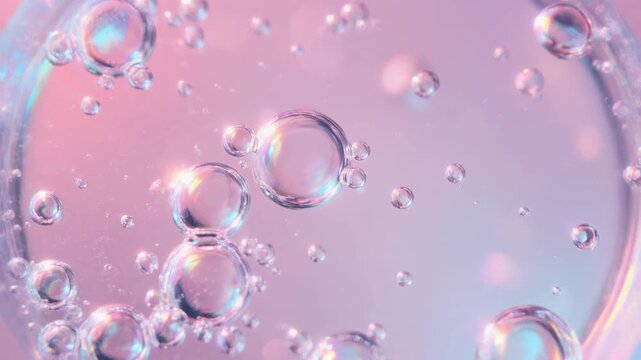 Close Up of Sparkling Water with Bubbles Rising in Glass Slowmo