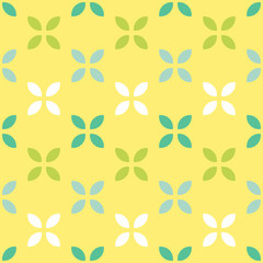 Decorative Floral seamless pattern, Tile with colorful petals and yellow background