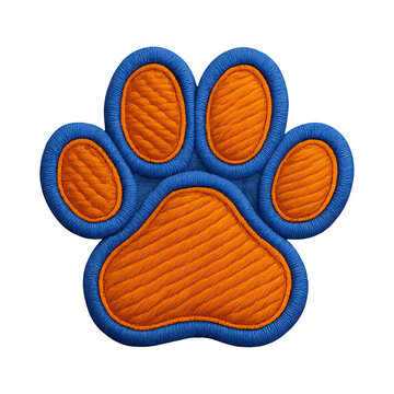 PNG Colorful embroidered paw print