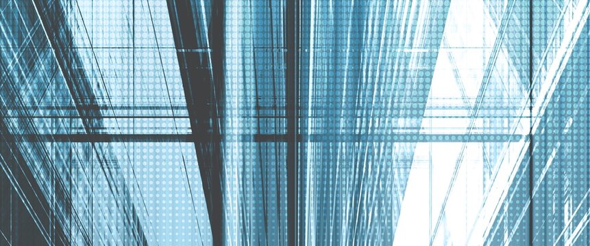 abstract digital background with intersection lines and halftone texture with a blue gradient