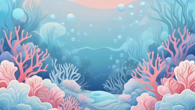 Stunning Pastel Underwater Coral Reef World Generative AI