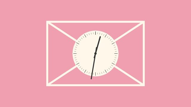 Valentine&rsquo;s Day Love Letter Envelope Clock Animation