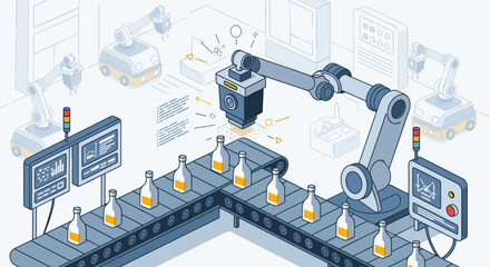 Robotic Arm in Industrial Manufacturing Process.