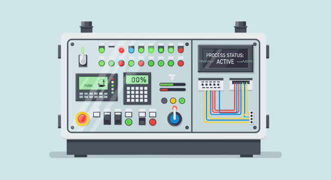 Programmable Logic Controller PLC Control Panel.
